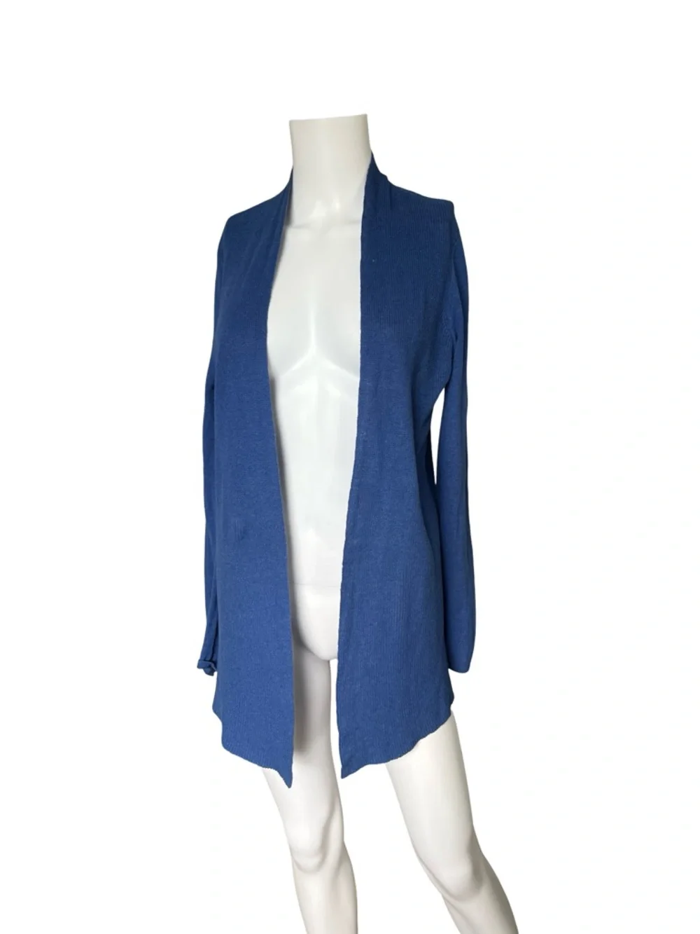 J McLaughlin Blue Open Front Cardigan Sweater Cotton Linen Womens Size Small